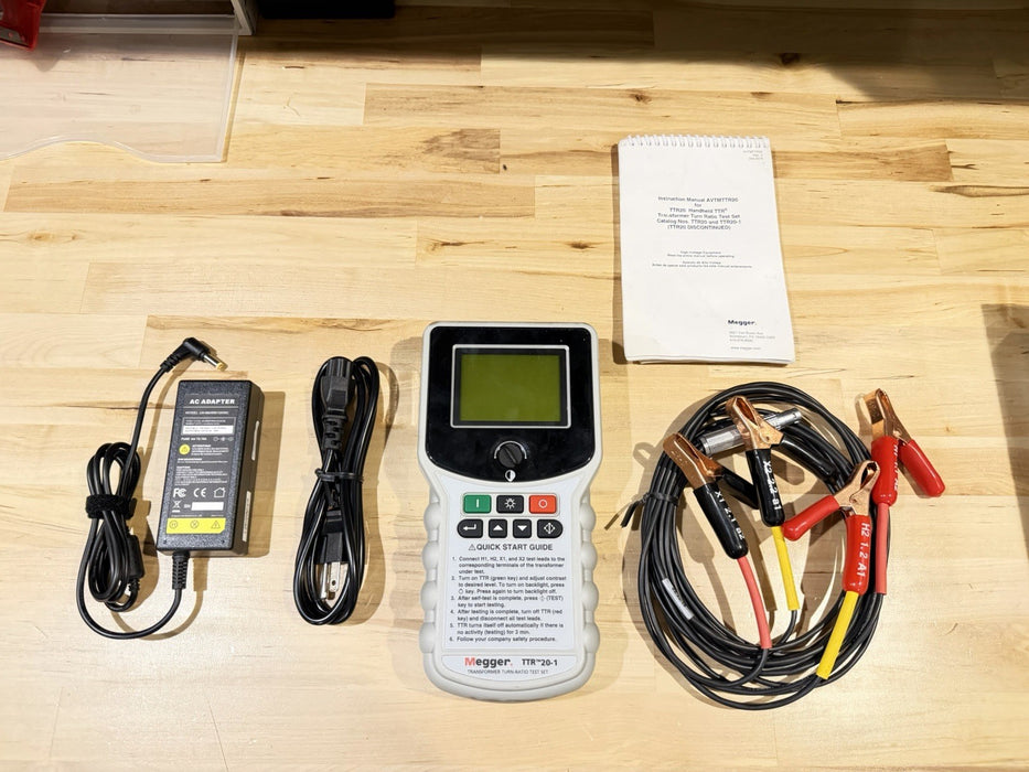 MEGGER TTR20-1 TRANSFORMER TURN-RATIO TEST SET WITH LEADS & BAG