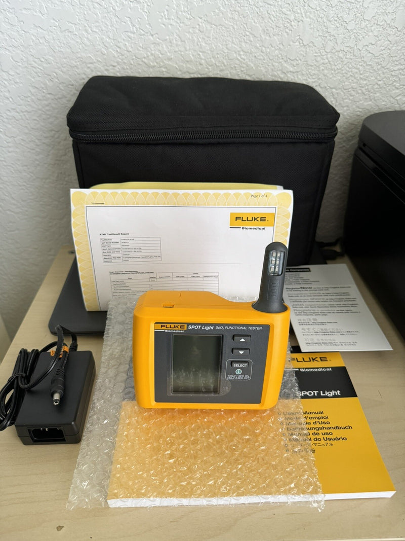 FLUKE BIOMEDICAL SPO2 SPOT LIGHT VITAL SIGB FUNCTIONAL TESTER SIMULATOR