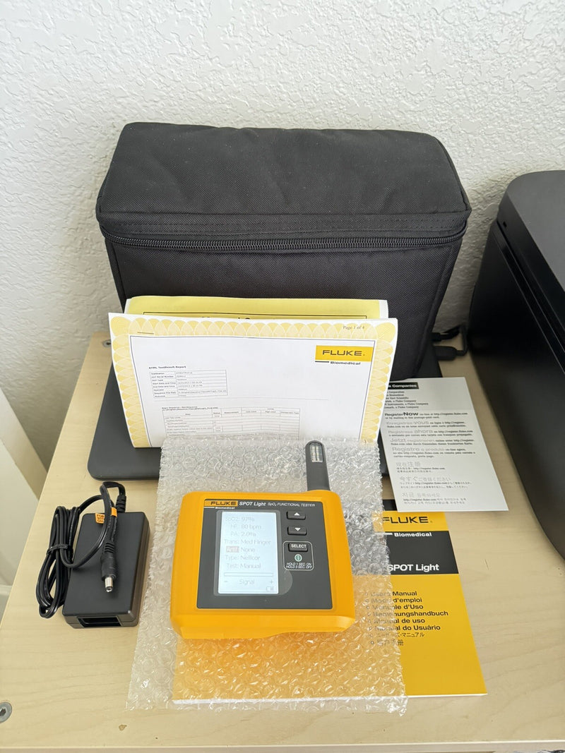 FLUKE BIOMEDICAL SPO2 SPOT LIGHT VITAL SIGB FUNCTIONAL TESTER SIMULATOR