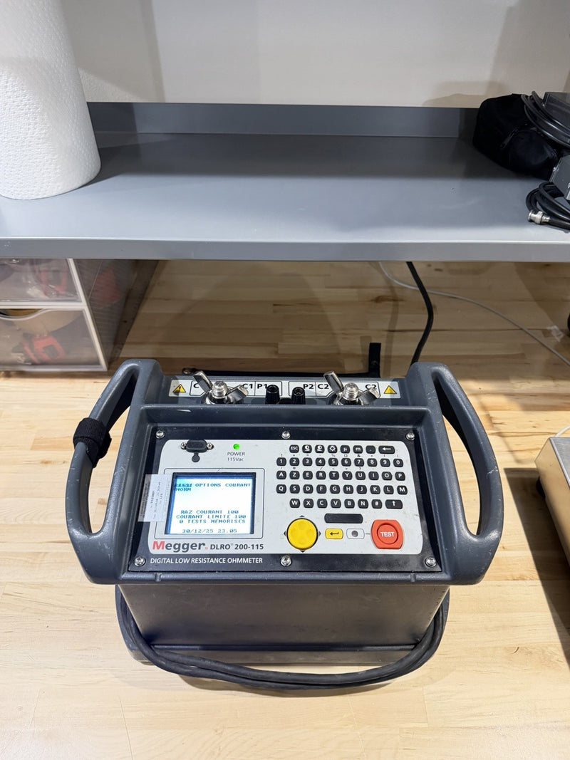 MEGGER DLRO 200-115 DIGITAL LOW RESISTANCE OHMMETER CALIBRATED 2025
