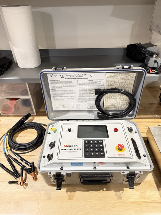 MEGGER THREE-PHASE TTR 550503 TRANSFORMER TURN-RATIO TESTER WITH LEADS TESTED