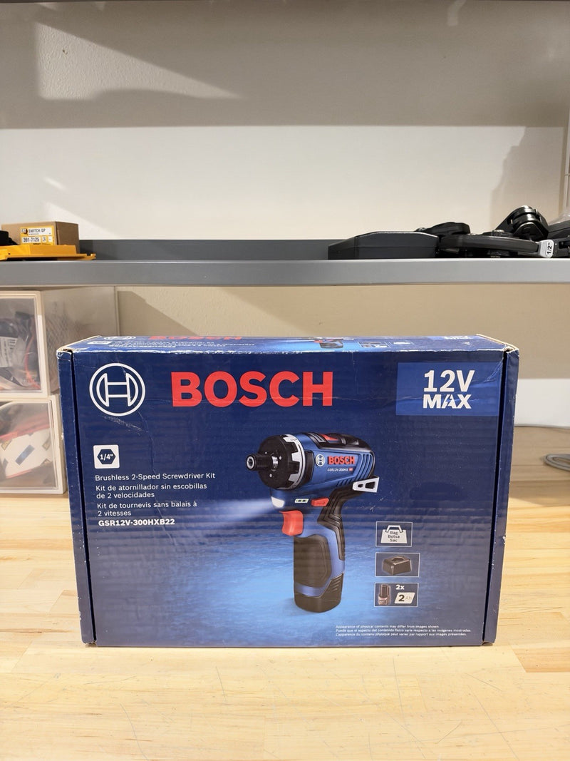 BOSCH GSR12V-300HXB22 BRUSHLESS 2 SPEED SCREWDRIVER KIT (NEW SEALED)