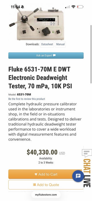 RPM4-E-DWT ELECTRONIC DEADWEIGHT TESTER (PARTS ONLY) FOR PARTS - SHIPS FAST
