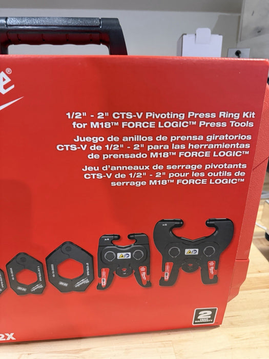 MILWAUKEE 49-16-2692X 1/2"-2" CTS-V PIVOTING PRESS RING KIT FOR FORCE LOGIC NEW