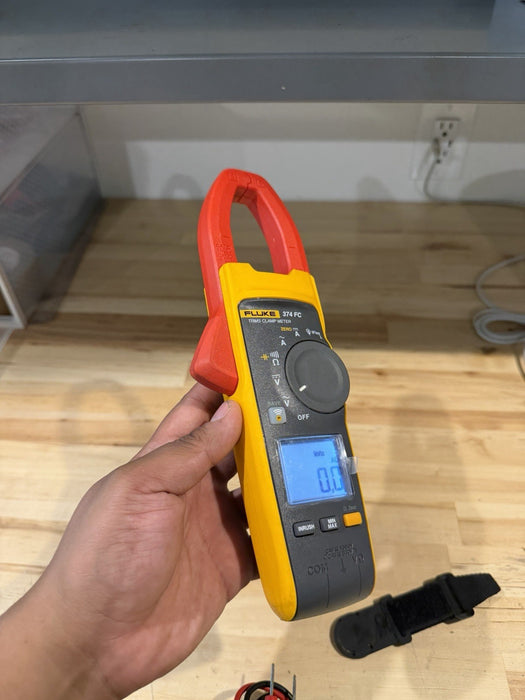 FLUKE 374 FC TRMS CLAMP METER W/ LEADS & CLIPS (TESTED) SHIPS FAST