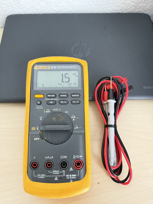 FLUKE 87V TRUE RMS MULTIMETER W /LEADS - FREE SHIPPING