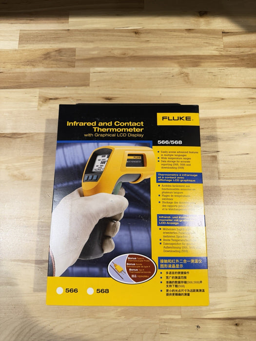 FLUKE 568 INFRARED & CONTACT THERMOMETER WITH GRAPHICAL LCD DISPLAY NEW