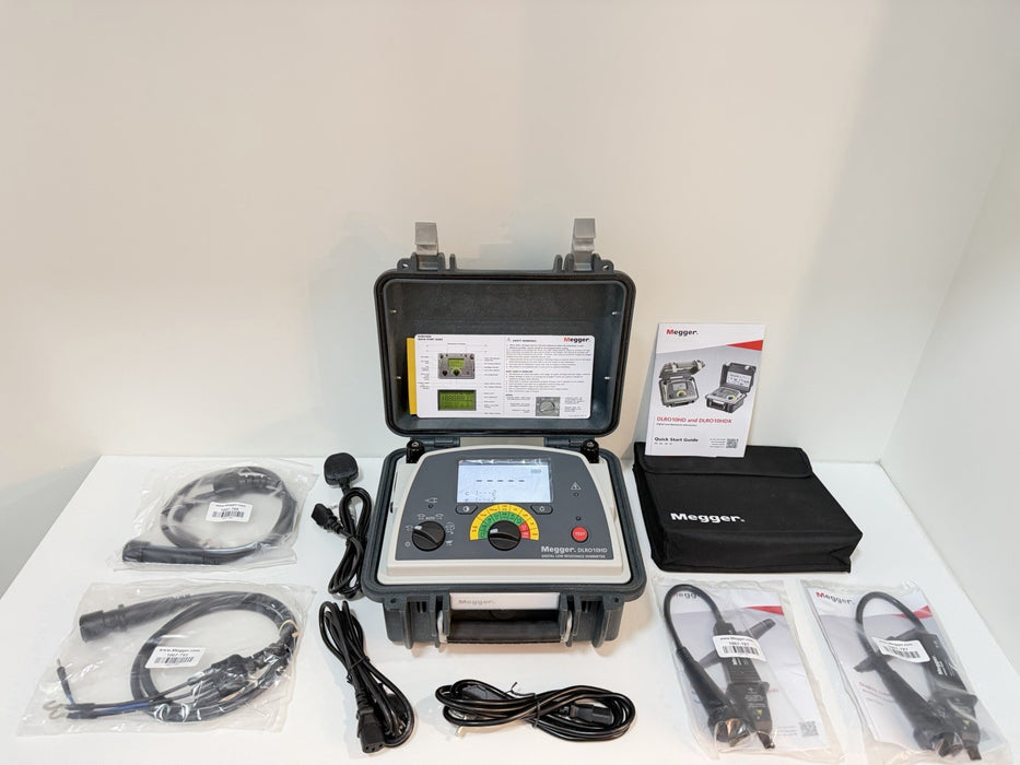 MEGGER DLRO10HD DIGITAL LOW RESISTANCE OHMMETER WITH CABLES