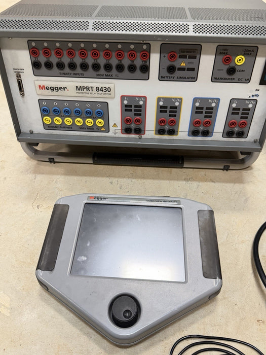 MEGGER MPRT8430 PROTECTIVE RELAY TESTING SYSTEM & TOUCHVIEW INTERFACE & CABLES