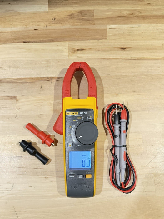 FLUKE 376FC WIRELESS TRUE RMS AC/DC CLAMP METER W/LEADS - SHIPS FAST