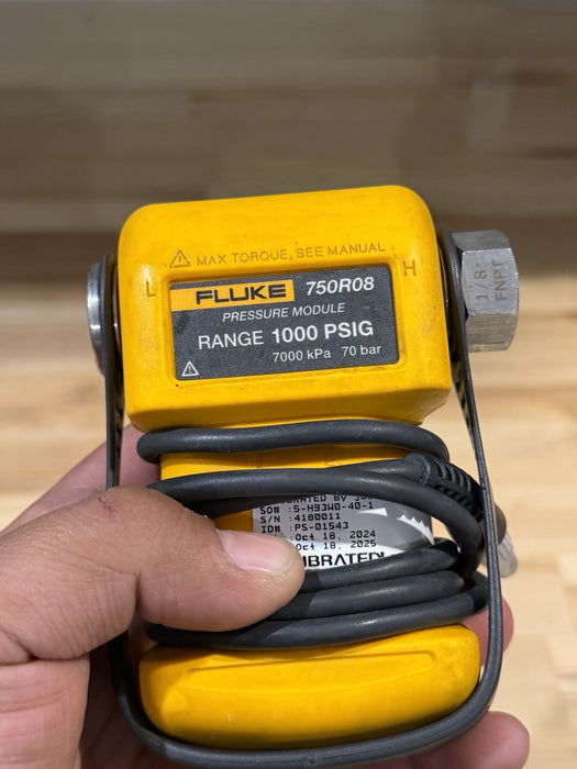 FLUKE 750R08 PRESSURE MODULE RANGE 1000 PSIG 7000KPA 70BAR (TESTED) SHIPS FAST