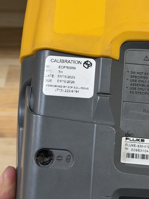 FLUKE 435 II POWER QUALITY & ENERGY ANALYZER W/ CHARGER- CALIBRATED 2026