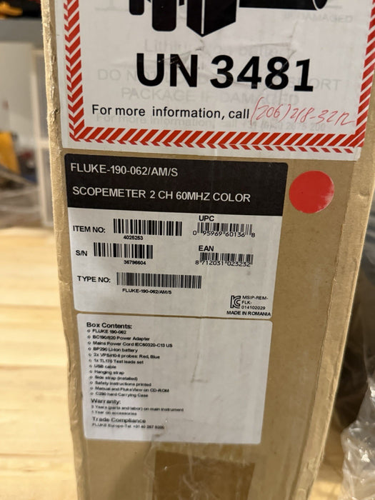 FLUKE 190-062 SCOPEMTER 2CH 60MHZ 625MS/S (NEW FACTORY SEALED) FREE SHIPPING