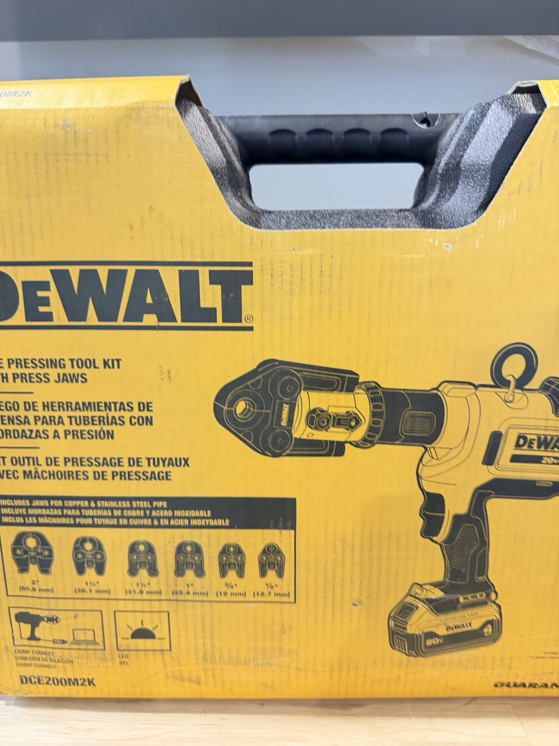 DEWALT DCE200M2K 20V MAX CORDLESS PRESS TOOL KIT & 6 JAWS