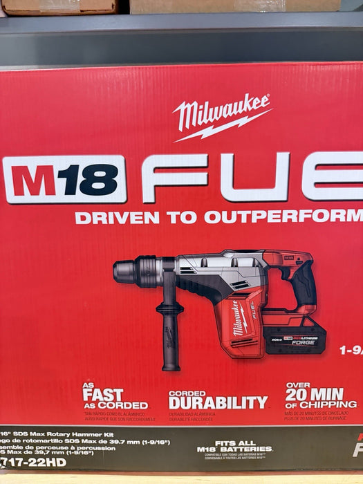 MILWAUKEE 2717-22HD M18 FUEL 1‑9/16 SDS‑MAX ROTARY HAMMER KIT NEW FACTORY SEALED