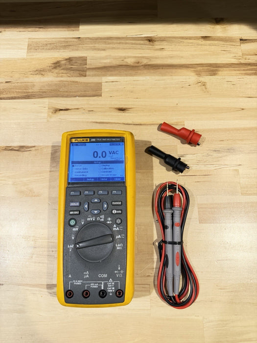 FLUKE 289 TRUE RMS ELECTRONIC LOGGING DIGITAL MULTIMETER W/ LEADS & CLIPS #9