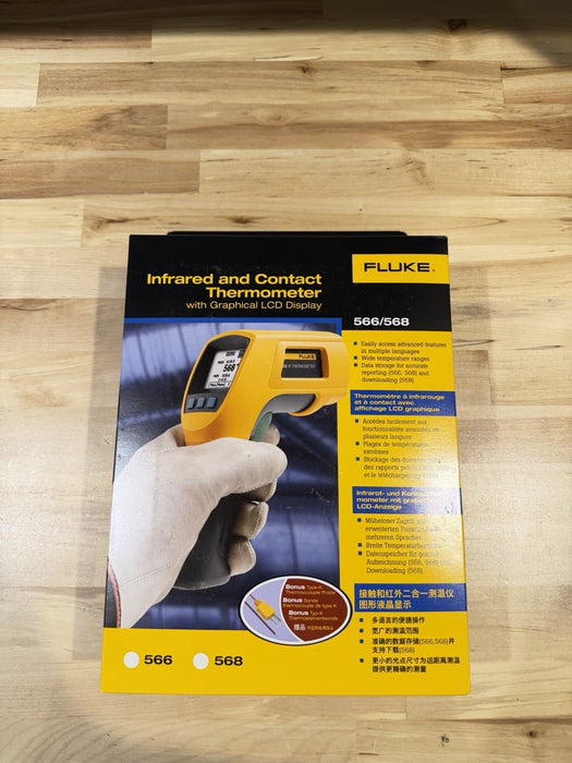 FLUKE 568 INFRARED & CONTACT THERMOMETER WITH GRAPHICAL LCD DISPLAY NEW