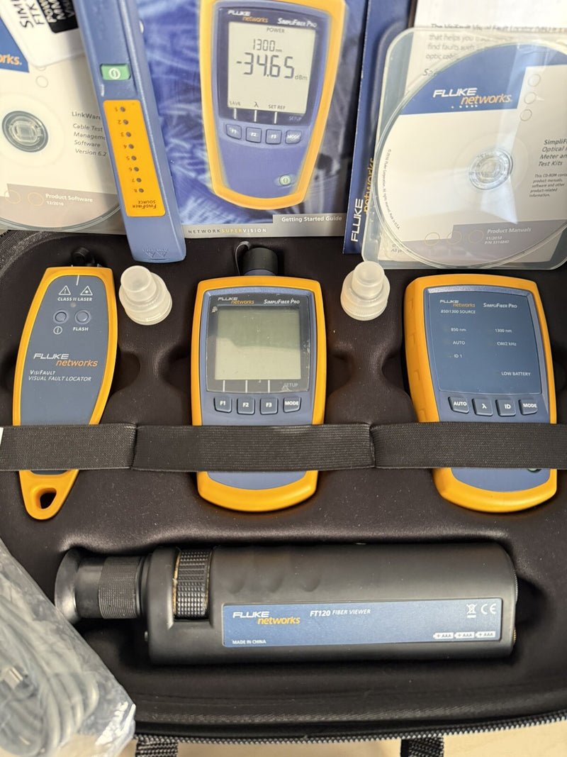 FLUKE FTK1300 SIMPLIFIBER PRO KIT WITH ACCESSORIES & BAG