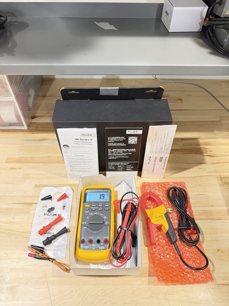 FLUKE 87V/IMSK INDUSTRIAL MULTIMETER SERVICE KIT WITH I400 AC CURRENT CLAMP