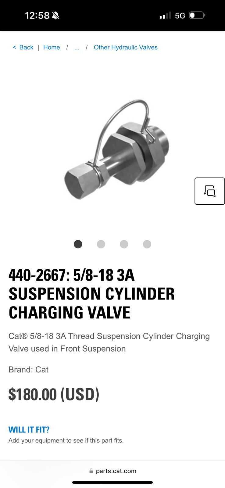 CAT 440-2667 SUSPENSION CYLINDERCHARGING VALVE (NEW SEALED GENUINE PART)