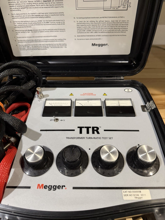 MEGGER TTR 550005B TRANSFORMER TURN RATIO TEST SET (TESTED) FREE SHIPPING  /RARE