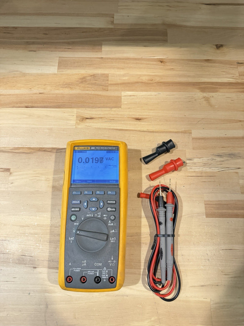 FLUKE 289 TRUE RMS ELECTRONIC LOGGING DIGITAL MULTIMETER WITH LEADS & CLIPS