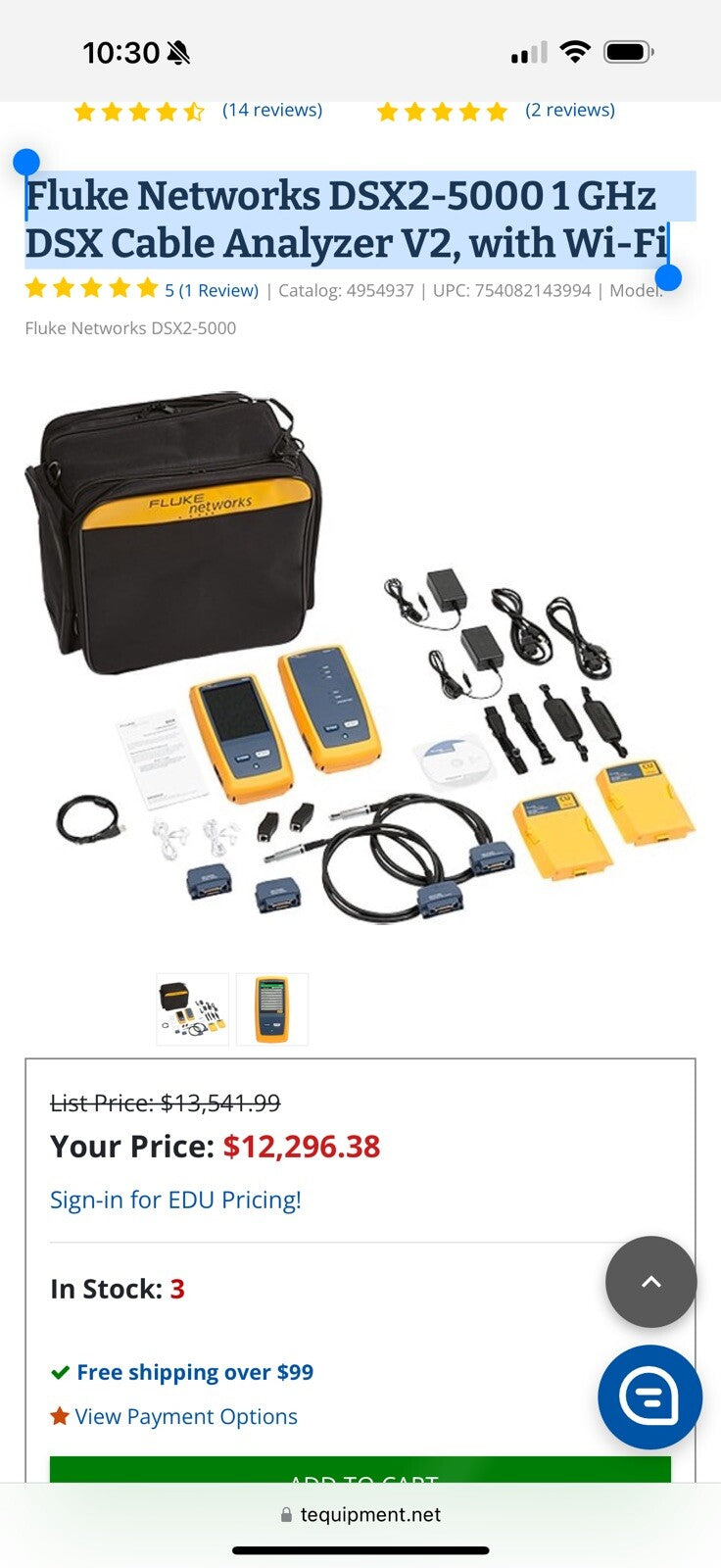 FLUKE NETWORKS DSX2-5000 CALIBRATED 2024 MFD 2024