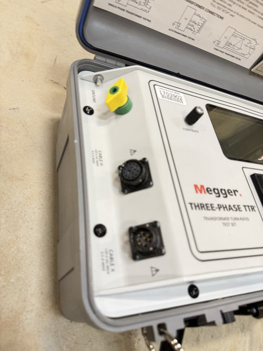 MEGGER THREE-PHASE TTR 550503 TRANSFORMER TURN-RATIO TESTER W/ CABLES (TESTED)