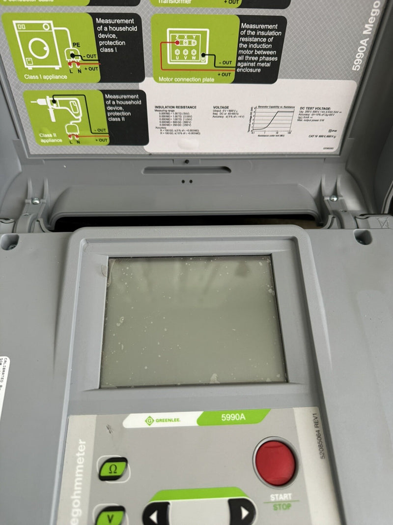 GREENLEE 5990A 5KV PORTABLE DIGITAL MEGOHMMETER CALIBRATED 2024