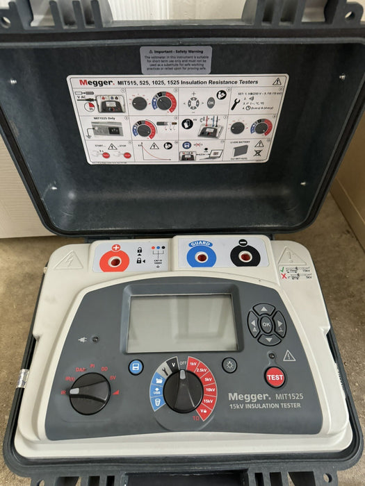 MEGGER MIT1525 15 KV HIGH VOLTAGE INSULATION RESISTANCE TESTERCALIBRATED 2024