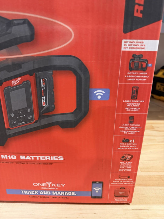 MILWAUKEE 3704-21 M18 18V RED EXTERIOR DUAL SLOPE ROTARY LASER & RECEIVER NEW