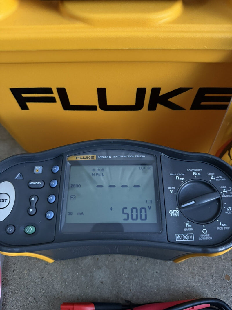 FLUKE 1664 FC US MULTIFUNCTION TESTER WITH TL220 LEAD KIT TESTED