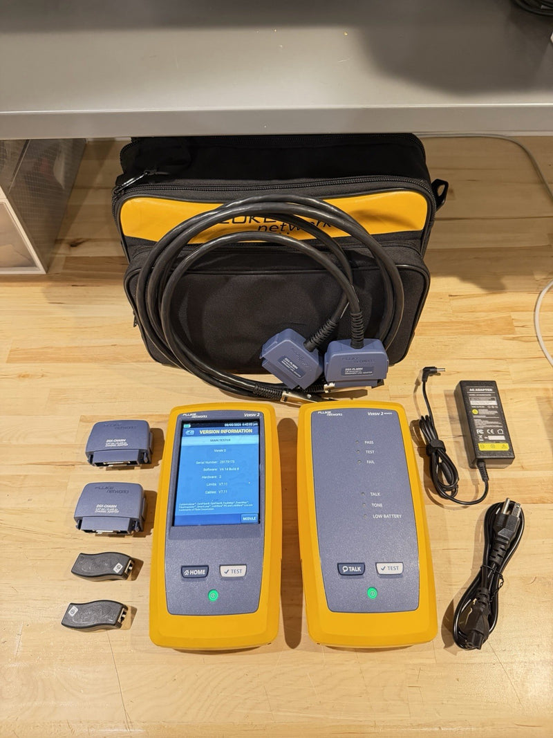 FLUKE NETWORKS DSX2-5000 2 CAT6 CAT6A LAN CABLE CERTIFIER TESTER CALIBRATED 2026