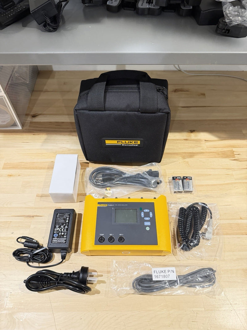 FLUKE BIOMEDICAL PROSIM 2 VITAL SIGNS SIMULATOR W/ ACCESSORIES (NEW)