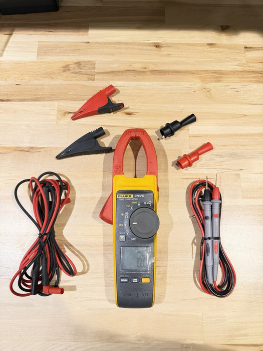 FLUKE 376FC WIRELESS TRUE RMS AC/DC CLAMP METER W/LEADS - SHIPS FAST