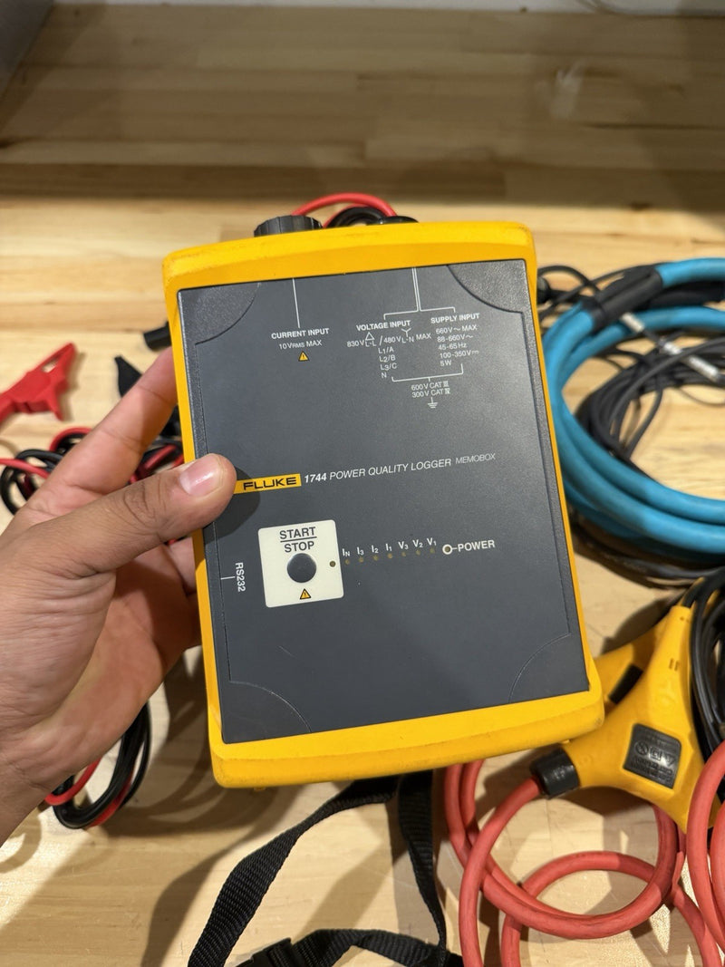 FLUKE 1744 POWER QUALITY LOGGER 3 PHASE PQA MEMOBOX (TESTED) FREE SHIPPING