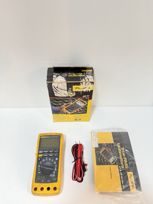 FLUKE 89 IV TRUE RMS DIGITAL MULTIMETER W / LEADS - FREE SHIPPING