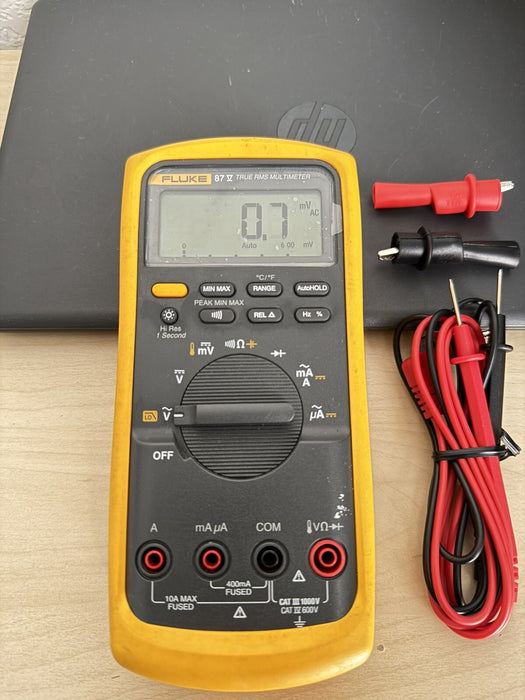 FLUKE 87V TRUE RMS MULTIMETER W /LEADS - FREE SHIPPING (TESTED)
