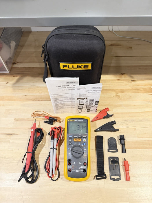 FLUKE 1587 FC 2 IN 1 HANDHELD DIGITAL INSULATION MULTIMETER W/ ACCESSORIES
