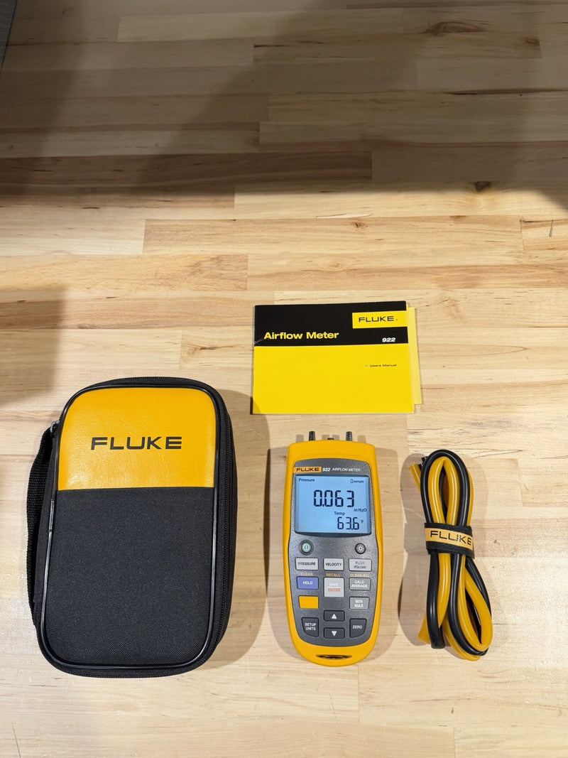 FLUKE 922 AIRFLOW METER WITH ACCESSORIES