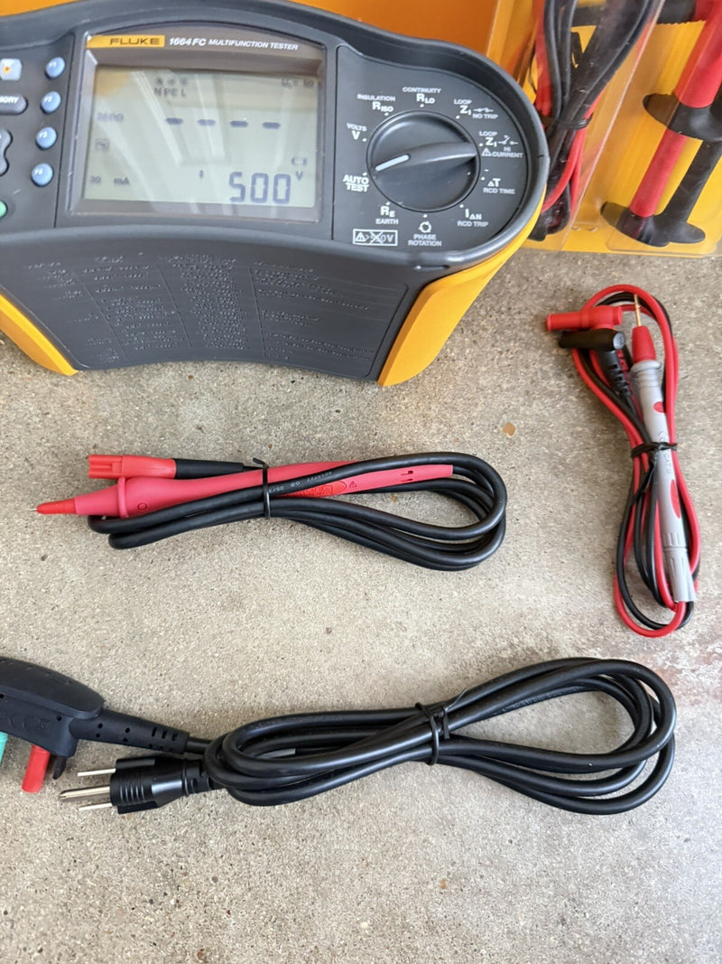 FLUKE 1664 FC US MULTIFUNCTION TESTER WITH TL220 LEAD KIT TESTED