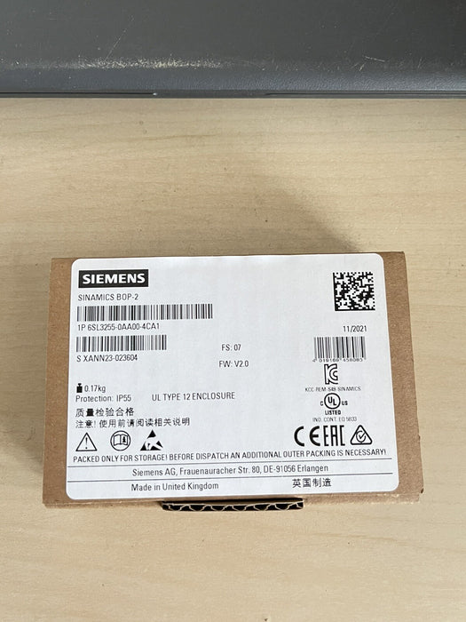 SIEMENS 6SL3255-0AA00-4CA1 BASIC OPERATOR PANEL BOP-2 G120 DRIVE HIM NEW