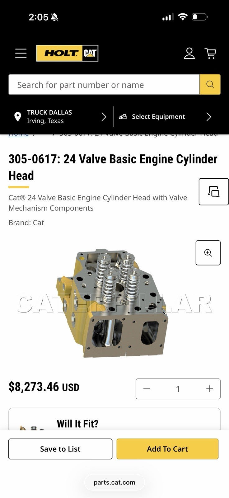 CAT 305-0617 ENGINE CYLINDER HEAD