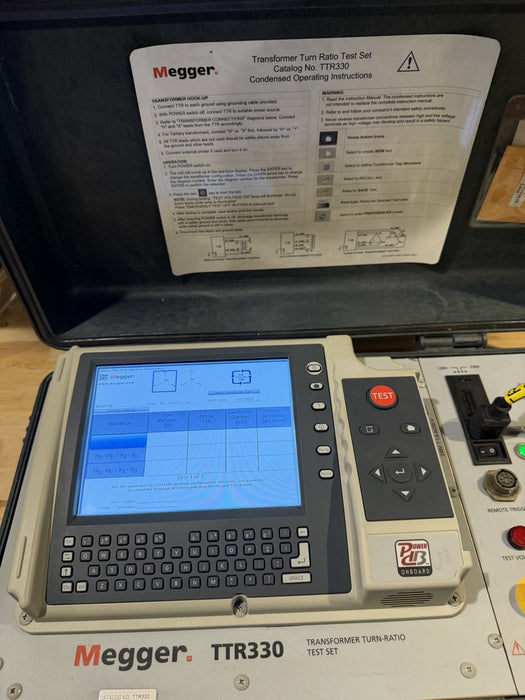 MEGGER TTR330 TRANSFORMER TURN-RATIO TEST SET W/ CABLES & BAG  (TESTED)