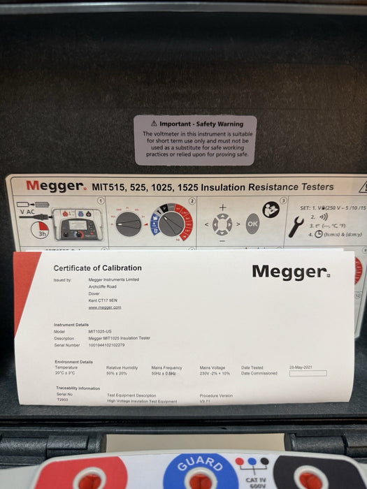MEGGER MIT1025 10KV INSULATION RESISTANCE TESTER NEW