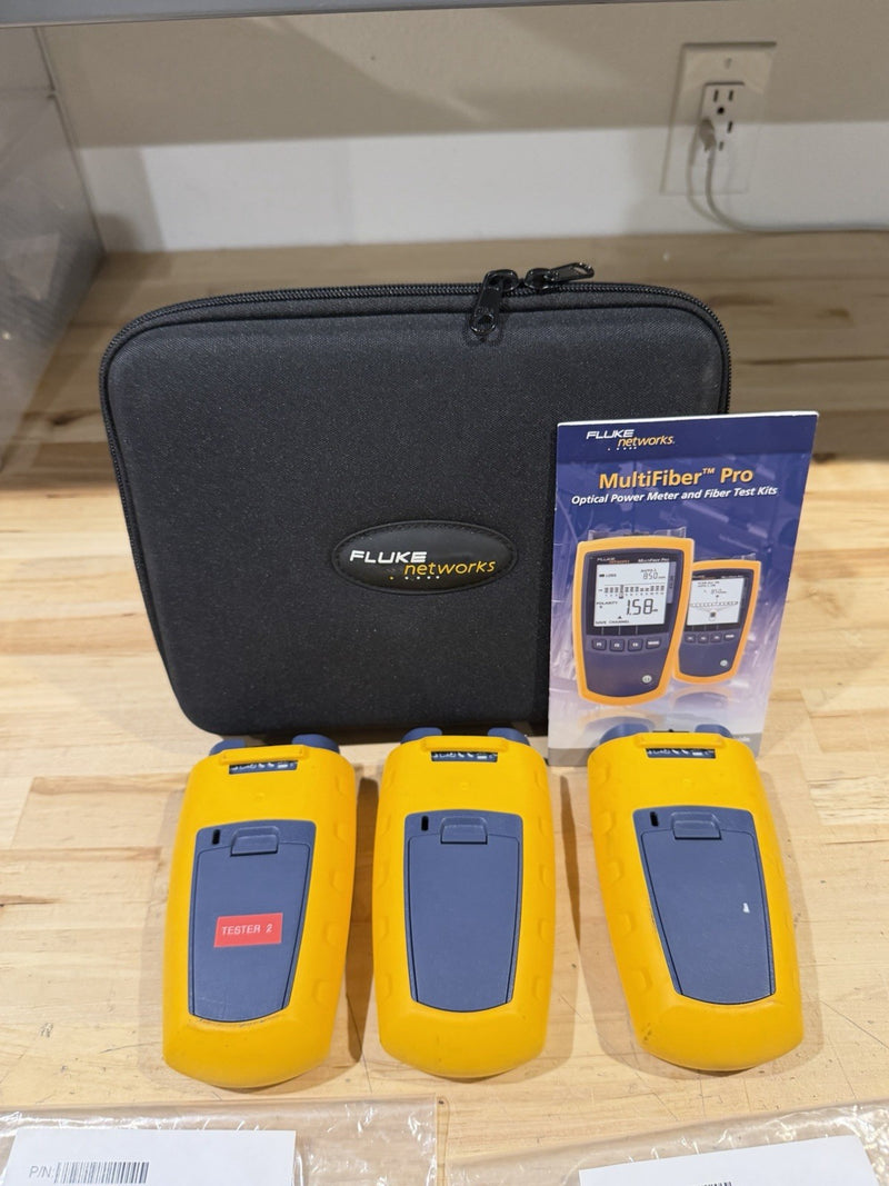 FLUKE NETWORKS MFTK MM-850/SM-1310 MULTIFIBER PRO MPO FIBER LOSS TEST KIT TESTED