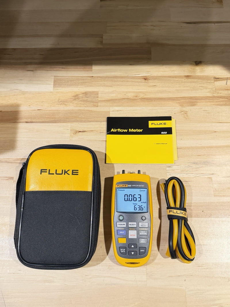 FLUKE 922 AIRFLOW METER WITH ACCESSORIES