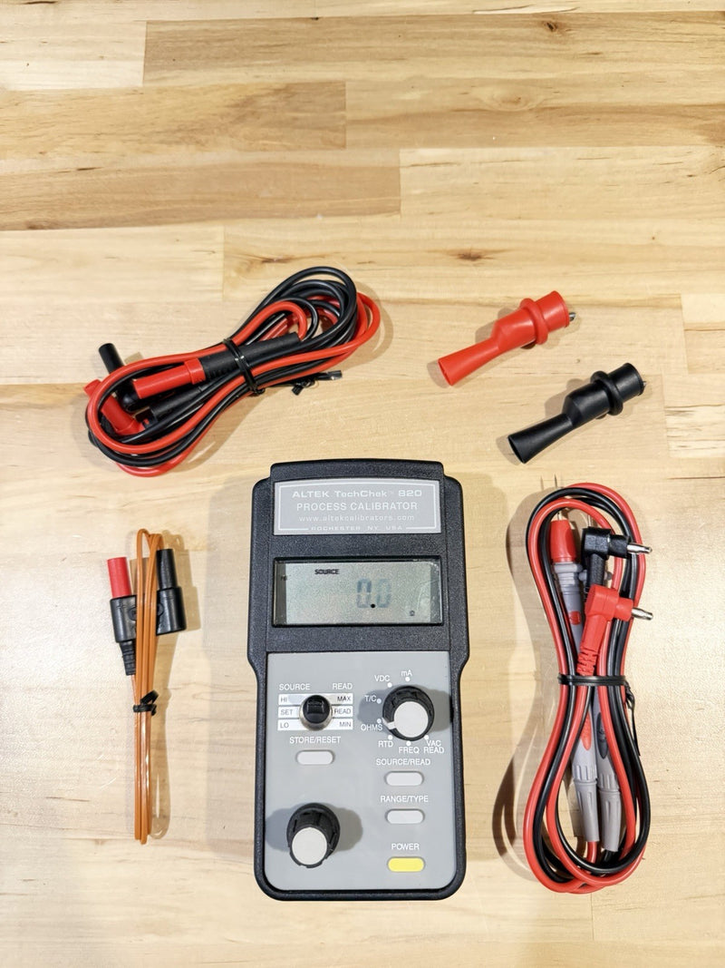 ALTEK TECHCHEK 820 PROCESS CALIBRATOR WITH LEADS & CLIPS TESTED