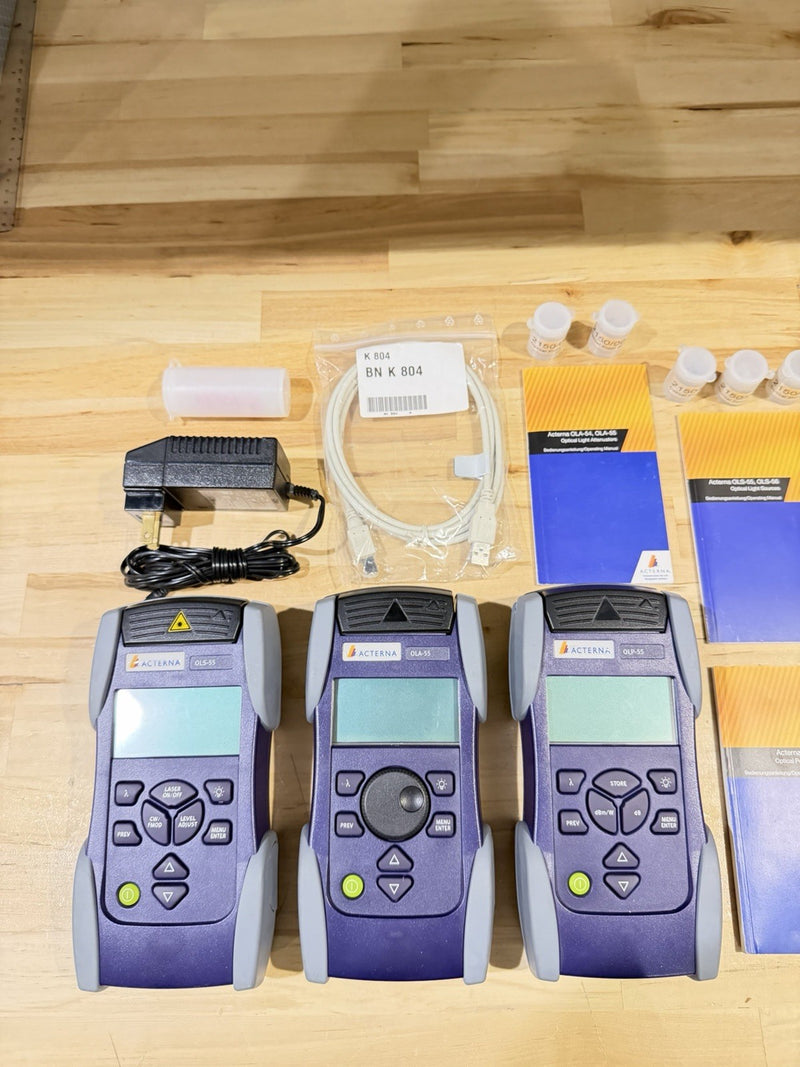 ACTERNA MK-3S OPTICAL TEST KIT OLA-55/OLS-55/OLP-55 WITH6 FRONT SHELLS/AC ADAPTERS