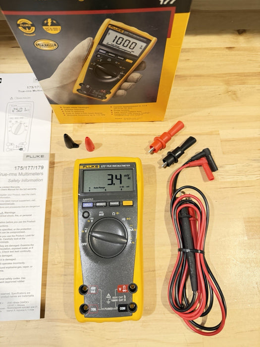 FLUKE 177 TRUE RMS DIGITAL MULTIMETER & TEMPERATURE (NEW FACTORY SEALED)MFD 2025